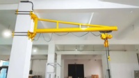 Grue murale rotative flexible à faible bruit avec palan électrique à câble métallique, équipée pour la solution de levage de marchandises en atelier