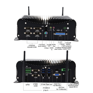 Mini PC industriel OEM ODM sans ventilateur, Core i7 <span class=keywords><strong>8565U</strong></span> 8e génération, 4C/8T, 8 Mo, 4,6 GHz, 6 ports COM, double RJ45 LAN, VGA, affichage HD 4K, prix de gros - Product Image 2