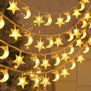 Guirnalda <span class=keywords><strong>de</strong></span> Luces LED con Forma <span class=keywords><strong>de</strong></span> Estrella, IP44, 6 Metros, Blanco Cálido, Resistente al Agua, <span class=keywords><strong>para</strong></span> Decoración <span class=keywords><strong>de</strong></span> Jardín, Patio, Fiestas Navideñas - Product Image 1