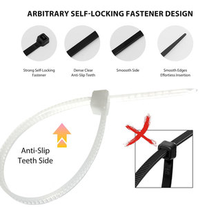 Push Mount Hook and Loop Pa66 Heavy Duty Tie Wire Straps Blanc Plastic Nylon 66 Self-locking Cable Zip Tie - Product Image 4