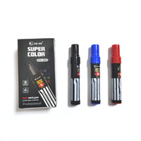 Marqueur permanent de qualité supérieure DH-900 Jumbo à pointe biseautée, séchage rapide, encre grande capacité, noir, bleu, rouge