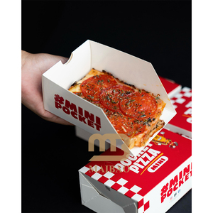 Boîte à pizza coulissante rectangulaire de 25 cm pour une seule part, avec logo personnalisé, écologique, pour emporter, emballage pour restauration rapide - Product Image 3