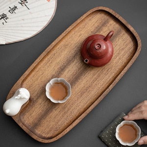 Wuxi Hall Walnut Wood <b>Tea</b> <b>Tray</b> Solid Wood Elegant Serving Platter For <b>Tea</b> Ceremony And Dessert Display - Product Image 4