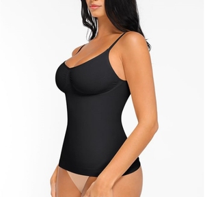 Pour <span class=keywords><strong>Amazon</strong></span> femmes respirant XS corps façonnage Camisole contrôle du ventre Sexy mince plissé col en v haut taille haute minceur Bustier - Product Image 5