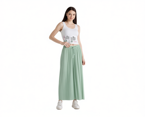 Pantalones Harem de Punto, Cintura Alta, Largos, Holgados, Color Sólido, Cintura Elástica, Transpirables, Casuales de Verano para Mujer - Product Image 1