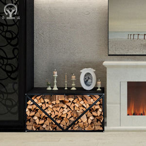 Chimenea de interior y exterior, estante de madera, soporte de estante de leña en forma cuadrada de Metal, accesorios para fogatas, herramientas - Product Image 5