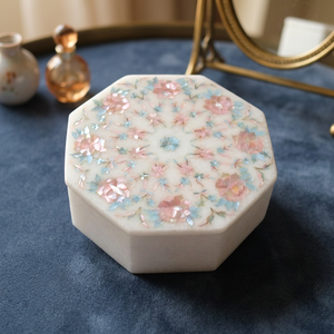 Wholesale Best Price Stonecrafts International Modern Floral Marble Jewellery <b>Box</b> Storage Accessories for Girls Gifting - Product Image 1
