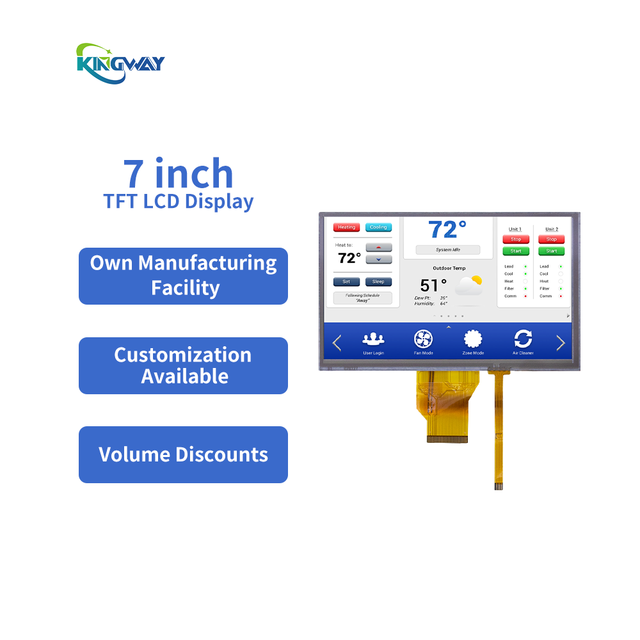 Custom 800x480 7 Inch TN RGB TFT LCD Panel with LED Backlight