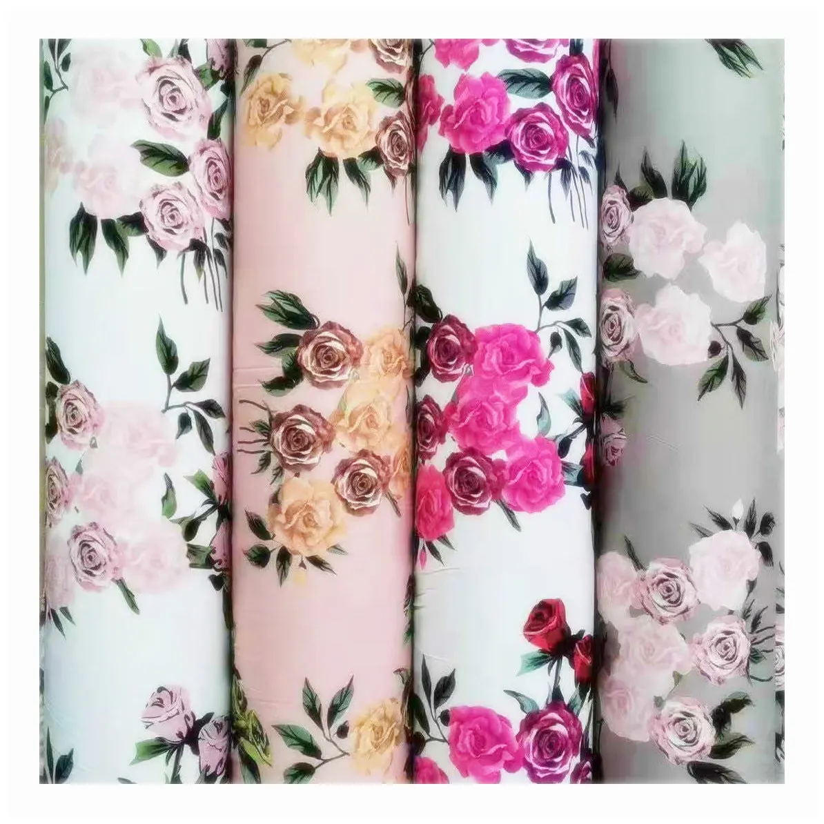 4 voies stretch spandex polyester imprimé floral tissu 100D 100gsm extensible à quatre voies imprimé tissu polyester Extensible robe matériaux