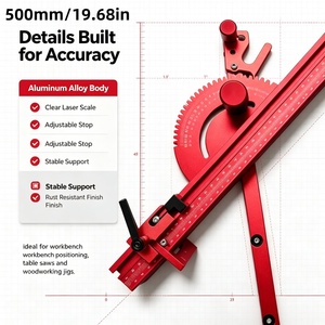 Goniometro per falegnameria <span class=keywords><strong>da</strong></span> 500 mm, Righello angolare in lega di alluminio per sega <span class=keywords><strong>da</strong></span> banco, Guida di spinta per scanalature, Utensili per banco <span class=keywords><strong>da</strong></span> lavoro per carpenteria - Product Image 1