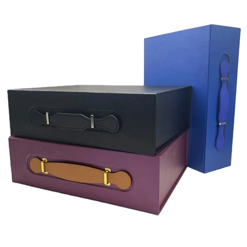 Boîte de luxe capable de transporter des objets lourds personnalisé vêtement vêtements chaussures plier bijoux emballage cosmétique boîte en carton avec poignée