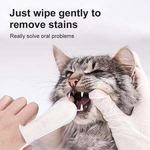 Lingettes pour <span class=keywords><strong>Brosse</strong></span> à Dents pour Animaux de Compagnie en Coton Écologique de Haute Qualité Soins Buco-Dentaires Doigt-Gant pour Chats et Chiens Nettoyage Dentaire - Product Image 2