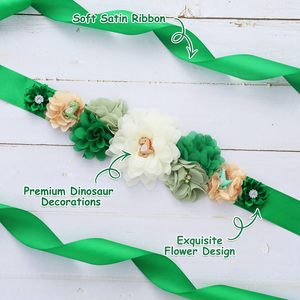 Kit de ceinture de maternité et de déguisement pour baby shower Thème <span class=keywords><strong>Dinosaure</strong></span> Vert 'Hatching Soon' avec ceinture de ventre et épingles de corsage pour future maman et future <span class=keywords><strong>papa</strong></span> - Product Image 6