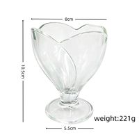 Coupes à dessert en verre transparent en forme de fleur avec base sur pied, bols à sundae en forme de pétale de tulipe pour glaces, parfaits, puddings et fruits