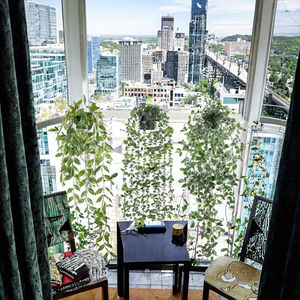 Plante murale artificielle suspendue <span class=keywords><strong>en</strong></span> plastique, type Mandala, <span class=keywords><strong>en</strong></span> <span class=keywords><strong>pot</strong></span>, ne s'érèche pas, couronne de fleurs vertes décorative pour intérieur et extérieur - Product Image 3