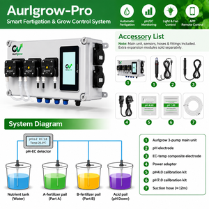 Contrôleur de fertigation hydroponique Aurlgrow-Pro PLC, moniteur automatique de pH et d'EC, machine de dosage numérique des nutriments, garantie de 1,5 an - Product Image 2