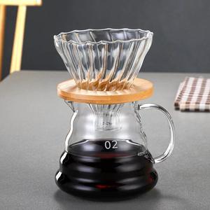Pot de filtre à café en verre de conception populaire <span class=keywords><strong>la</strong></span> plus vendue avec entonnoir en verre et plateau en bambou - Product Image 3