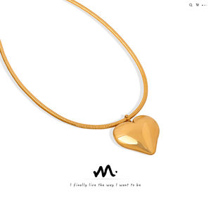 हिप हॉप दिल दिल प्यार हार महिला हंसली श्रृंखला आईएनएस ठंडी हवा सरल टाइटेनियम स्टील गला घोंटना - Product Image 3