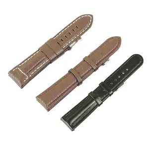 High Quality Semi Thick Leather Strap Factory Wholesale Genuine Leather Watch Band