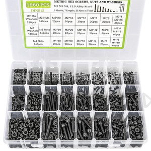 Hex Socket Flat Head Screw <b>Set</b> M2 M3 M4 M5 1250Pcs <b>Boxed</b> <b>Tool</b> Kit Carbon Steel DIN912 - Product Image 3