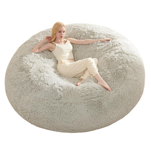 โซฟาเบดทรงถุงถั่วสำหรับการค้าต่างประเทศ ฟองน้ำความหนาแน่นสูง ผ้าหุ้มบีบอัดได้ ที่นั่งเดี่ยว ดีไซน์ทันสมัย เรียบง่าย ไม่มีโครง ไม่มีผ้าคลุม - Product Image 1