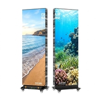 Écran publicitaire LED d'intérieur 80 pouces P1.53 P1.86 P2.5 33kg avec roues de nivellement pour déplacement facile, gestion cloud, affichage numérique