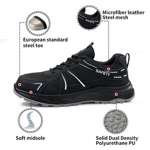 Zapatos DE SEGURIDAD personalizados negros Four Seasons Botas DE SEGURIDAD antigolpes y antipinchazos para hombres - Product Image 2