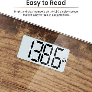 कारखाने के सर्वश्रेष्ठ विक्रेता लकड़ी अनाज इलेक्ट्रॉनिक बाथरूम वजन पैमाने एलसीडी व्यक्तिगत स्नान पैमाने इलेक्ट्रॉनिक डिजिटल शरीर वजन - Product Image 3