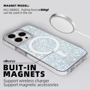 Funda para Teléfono de Nácar, Mate, Transparente, TPU, TPE, PC, 3 en 1, Magnética, para iPhone 16, 15, 14, 13, 12 Pro Max - Product Image 3