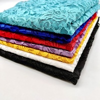 Tissu en dentelle tricotée élastique brodée colorée à prix abordable de fabricant populaire pour robes de mariée Modèle J881