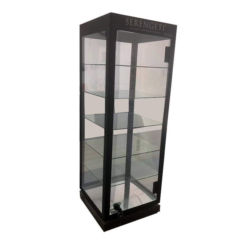 Countertop Spectacle Display Rack Multi-tier Glasses Shelf square Metal Shelf with Door for Retail Shop — view 4