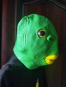 Halloween Green Fish <strong>Mask</strong> Funny Latex Animal Full Head Realistic <strong>Masks</strong> <strong>Fancy</strong> <strong>Dress</strong> for Carnival Costume Party Cosplay Prop - Product Image 6