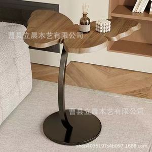 Mesa de centro de madera con diseño de mariposa y base de metal para sala de estar o dormitorio - Product Image 1