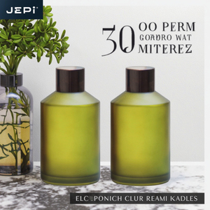 Pot cosmétique en verre dépoli 15ml/30ml/60ml/125ml/200ml couvercle <span class=keywords><strong>noir</strong></span> bouteille d'huile verte vaporisateur à pompe pour soins de la peau sérum huiles essentielles - Product Image 2