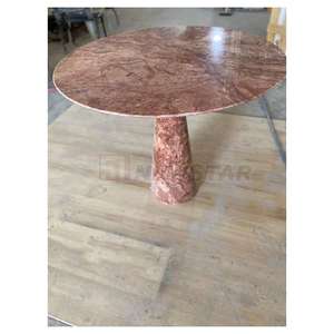 Newstar Hiện Đại Màu Đỏ travertine Bàn cà phê đá cẩm thạch đồ nội thất sang trọng Vòng phòng ăn bảng cho nhà hàng - Product Image 6