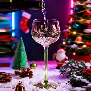 <span class=keywords><strong>Verre</strong></span> <span class=keywords><strong>à</strong></span> <span class=keywords><strong>vin</strong></span> personnalisé avec option de motif, base <span class=keywords><strong>vert</strong></span> clair transparente, décoratif et festif - Product Image 2