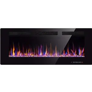 Sustainable 42 Inch Bathroom Wall Fire Place Recessed Electric Fireplace Heater With Remote Control