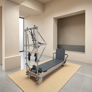 R12-MT Elite Pilates Reformer en Bois d'Érable Réglable, Durable, Écologique et Sain, avec <span class=keywords><strong>Tour</strong></span> à Rail Intégral pour Studio de Fitness Commercial - Product Image 3