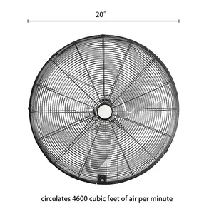 Ul được liệt kê hiệu suất cao nhôm Blades 20 inch treo tường dao động fan đối với nhà kính