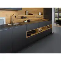 Modern mutfak dolabı kontrplak malzemeler kuvars tezgah üstü
