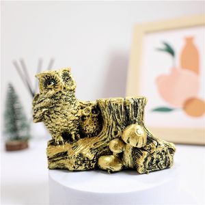 Support de souche d'arbre sculpté à la main en forme de hibou, robuste, pour géodes de cristal, pierres brutes et collections de pierres précieuses - Product Image 2