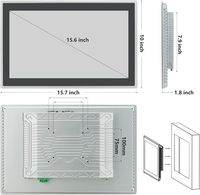 Nouvel écran tactile interactif industriel intégré Android 11 de 15,6 pouces, argenté, capacitif, multi-touch, tablette avec protection frontale IP65 pour