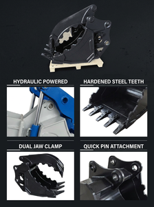 Pince <span class=keywords><strong>hydraulique</strong></span> compacte pour mini-excavatrice de 0,8 à 5 tonnes, pince de godet pour aménagement paysager, manutention de roches et de grumes, à souder, NM400 - Product Image 5