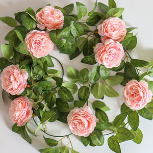 Artificial Rose Vines Silk Flower Green <b>Leaves</b> 100cm-200cm Natural Style <b>Decor</b> For Home <b>Wall</b> Hanging - Product Image 3
