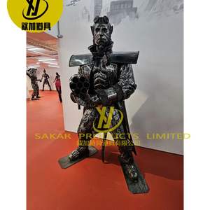 Estatua antigua moderna <span class=keywords><strong>de</strong></span> tamaño real para exteriores fundida a partir <span class=keywords><strong>de</strong></span> <span class=keywords><strong>chatarra</strong></span> reciclada que representa una escena nostálgica Serena - Product Image 5