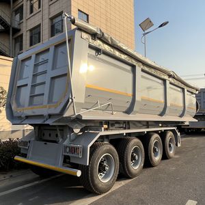 Semi-remorque benne arrière basculante en acier de 120, 90 et 70 tonnes pour camion de transport de marchandises - Product Image 6