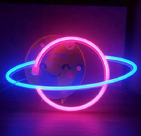 Enseigne néon LED Planète Lune Étoile Nuage Décoration Murale pour Chambre Fête Mariage Bar Maison Magasin Art Décoration Éclairage