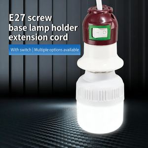 Nouveau câble d'extension universel E27 vers prise EU/US avec interrupteur marche/arrêt intégré blanc <span class=keywords><strong>pour</strong></span> éclairage LED, miroir, lustre, lampe - Product Image 5