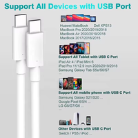 Premium avec E-Marker 1M/3.3FT 6A USB Type C vers USB Type C PD 100W câble de chargeur de charge Super rapide pour Apple Macbook Notebook