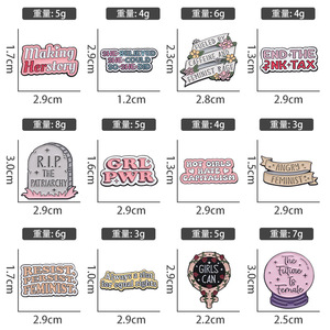 Insignia de Solapa Decorativa de Dibujos Animados, Regalo de Joyería Feminista Creativa, Oraciones de Poder para Chica, Broches de Su Historia para Artesanías de Metal - Product Image 6